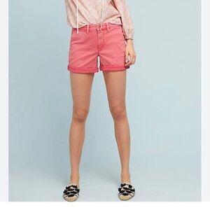 Anthropologie Pilcro And The Letterpress Hyphen Pink Coral Chino Bermuda Shorts